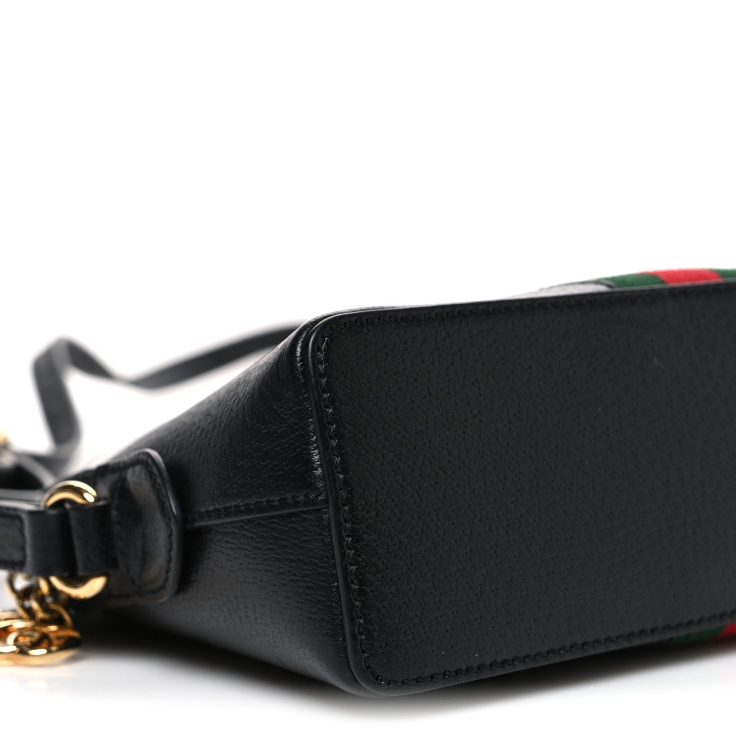 Calfskin GG Web Small Ophidia Dome Shoulder Bag Black