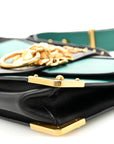 Antic Soft Saffiano Lions Head Cahier Shoulder Bag Assenzio Black