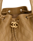 Caviar Quilted Medium CHNL 25 Handbag Dark Beige