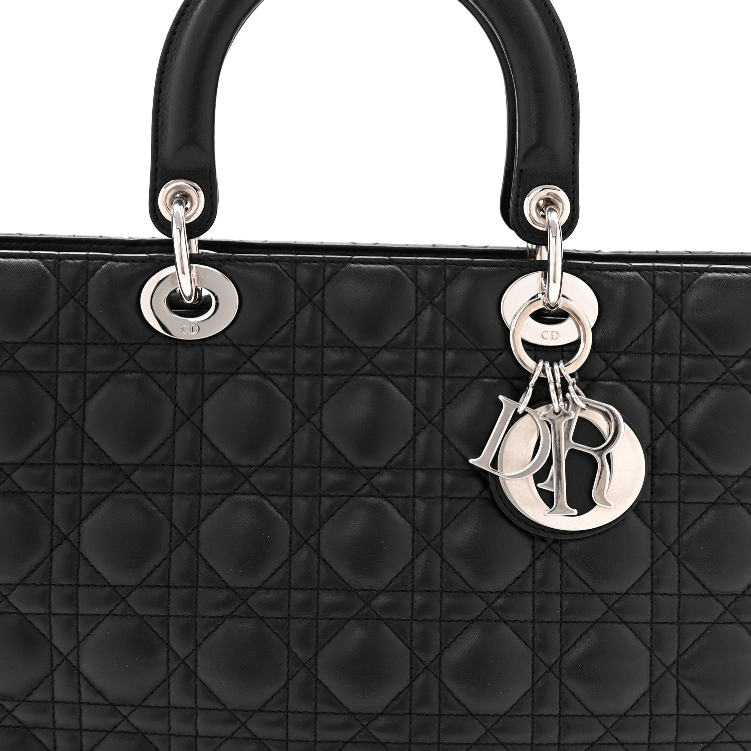Lambskin Cannage Large Lady D1OR Black