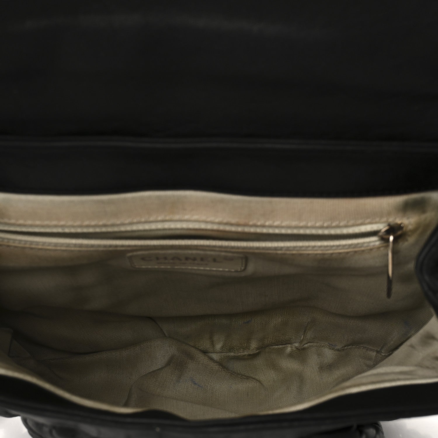 Washed Lambskin Quilted Medium Chain Around Messenger Black