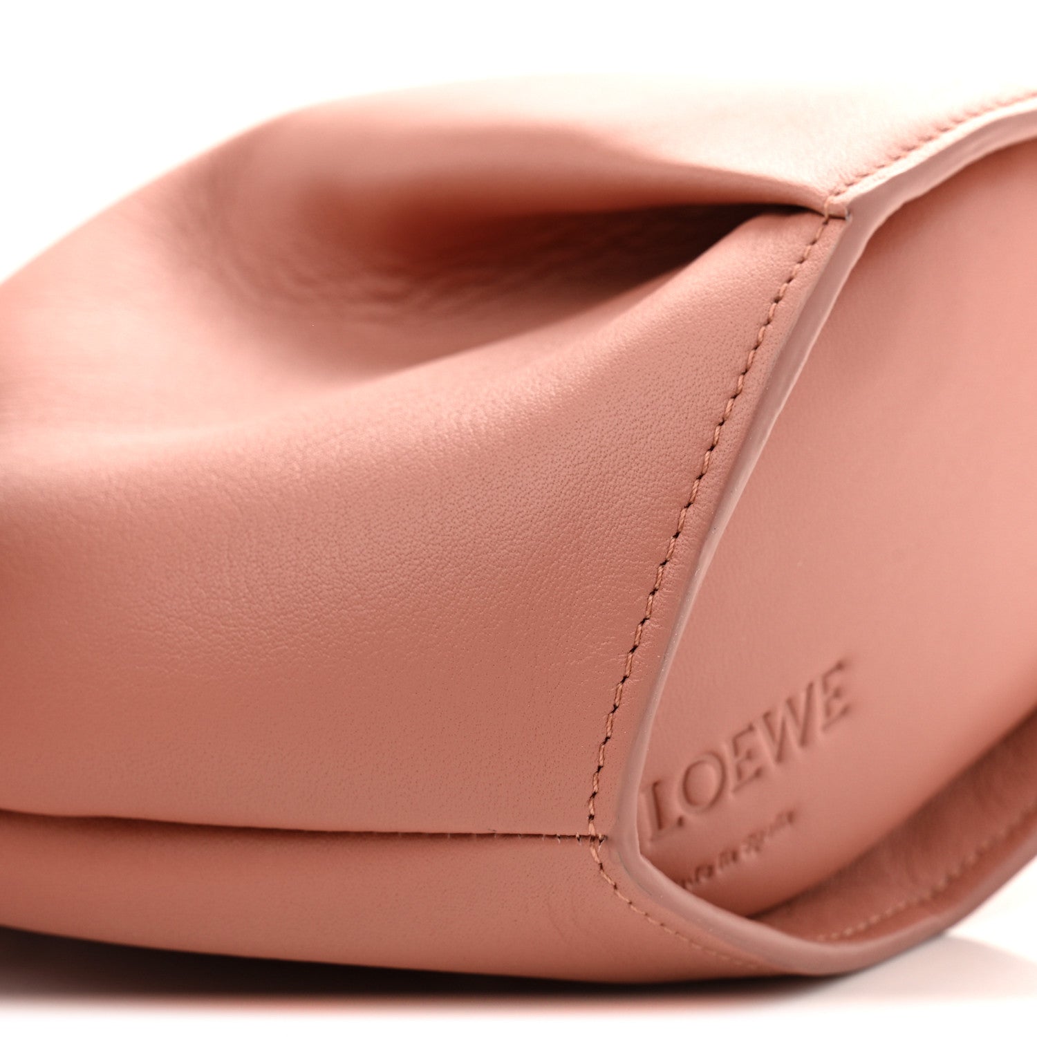 Calfskin Shearling Small Bunny Shoulder Bag Peach Bloom