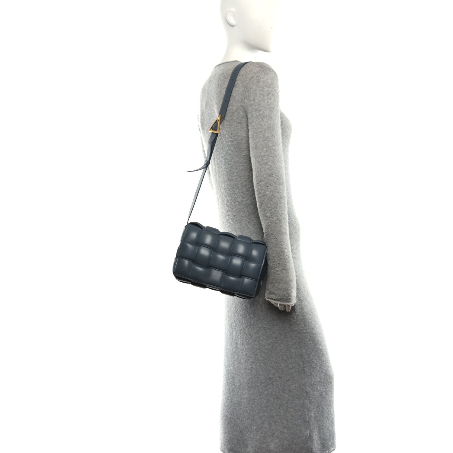 Nappa Maxi Intreccio Padded Cassette Crossbody Bag Thunder