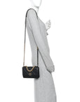 Lambskin Quilted CHNL 19 Wallet On Chain WOC Black