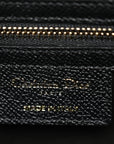 Grained Calfskin Saddle Bag With Strap Black
