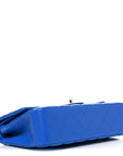 Lambskin Quilted Medium Double Flap Blue