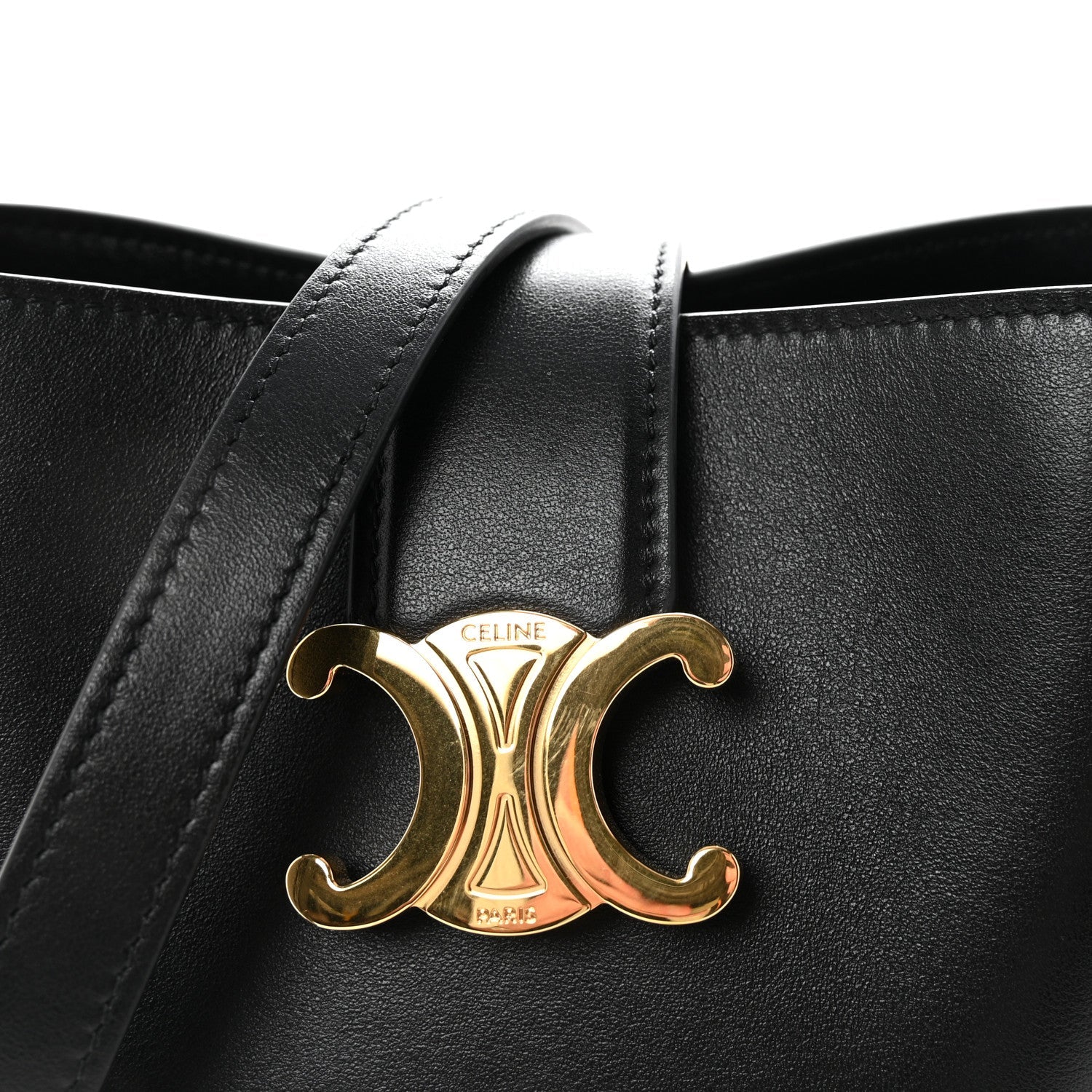 Smooth Calfskin Triomphe Small Louise Bag Black