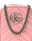 Calfskin Matelasse Mini GG Marmont Crossbody Bag Wild Rose