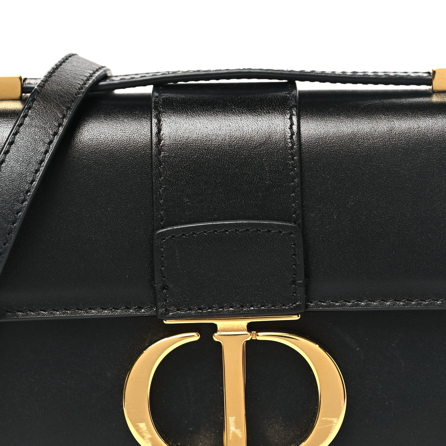 Smooth Calfskin 30 Montaigne Flap Bag Black