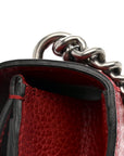 Dollar Calfskin Enamel Dionysus Shoulder Bag Hibiscus Red Electric Blue