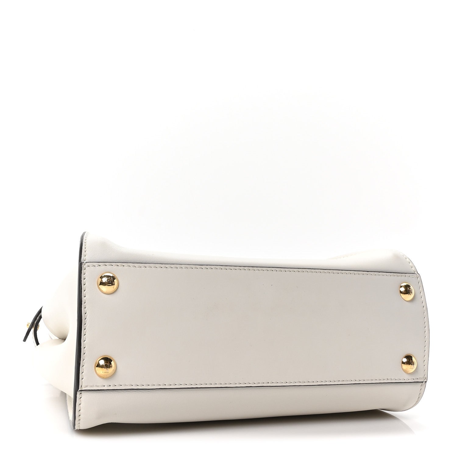 Vitello Seta Suede FF Mini Peekaboo Iconic Satchel White Ice