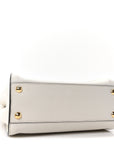 Vitello Seta Suede FF Mini Peekaboo Iconic Satchel White Ice