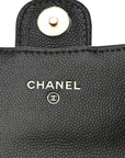 Caviar Quilted Mini Clutch With Chain Black