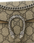 GG Supreme Monogram Super Mini Dionysus Shoulder Bag Taupe