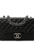 Lambskin Quilted Medium Westminster Pearl Flap Black