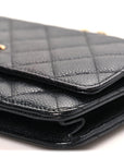 Caviar Quilted Wallet on Chain WOC Black
