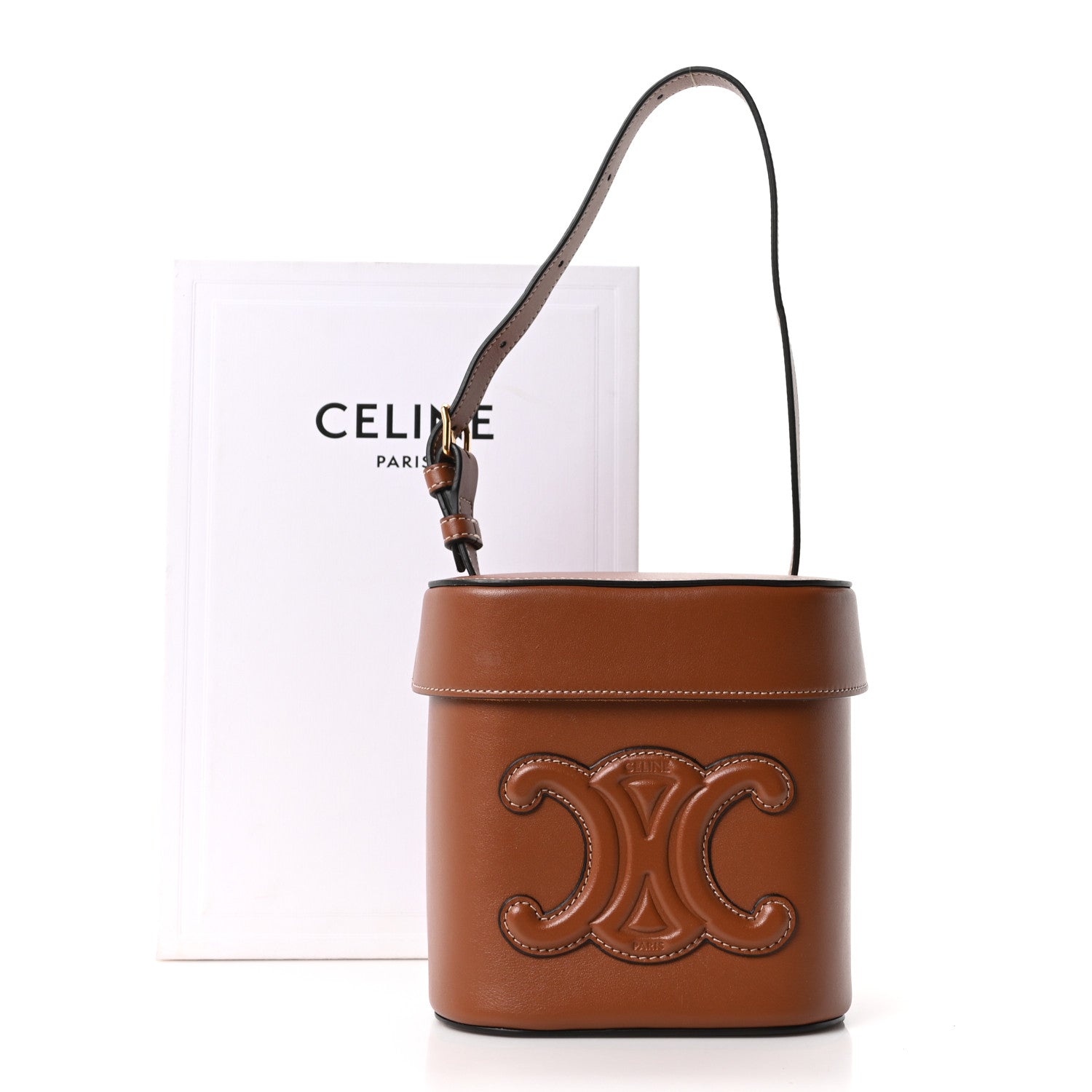 Smooth Calfskin Medium Cuir Triomphe Box Tan