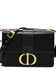 Box Calfskin 30 Montaigne Flap Bag Black