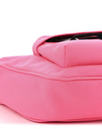Recycled Sport Nylon Chain Logo Medium Raver Bag Fluo Pink Black