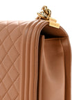 Lambskin Quilted New Medium Boy Flap Dark Beige