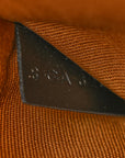 Triomphe Logo Canvas Checker Belt Bag Black