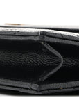 Grain De Poudre Matelasse Chevron Monogram Envelope Chain Wallet Black