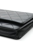 Calfskin Quilted Cambon Wallet on Chain WOC Black