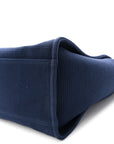 Mixed Fibers Calfskin Medium Deauville Tote Navy Blue