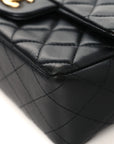 Lambskin Quilted Mini Rectangular Flap Black