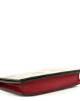 GG Supreme Monogram Tian Chain Wallet Beige Multicolor Red