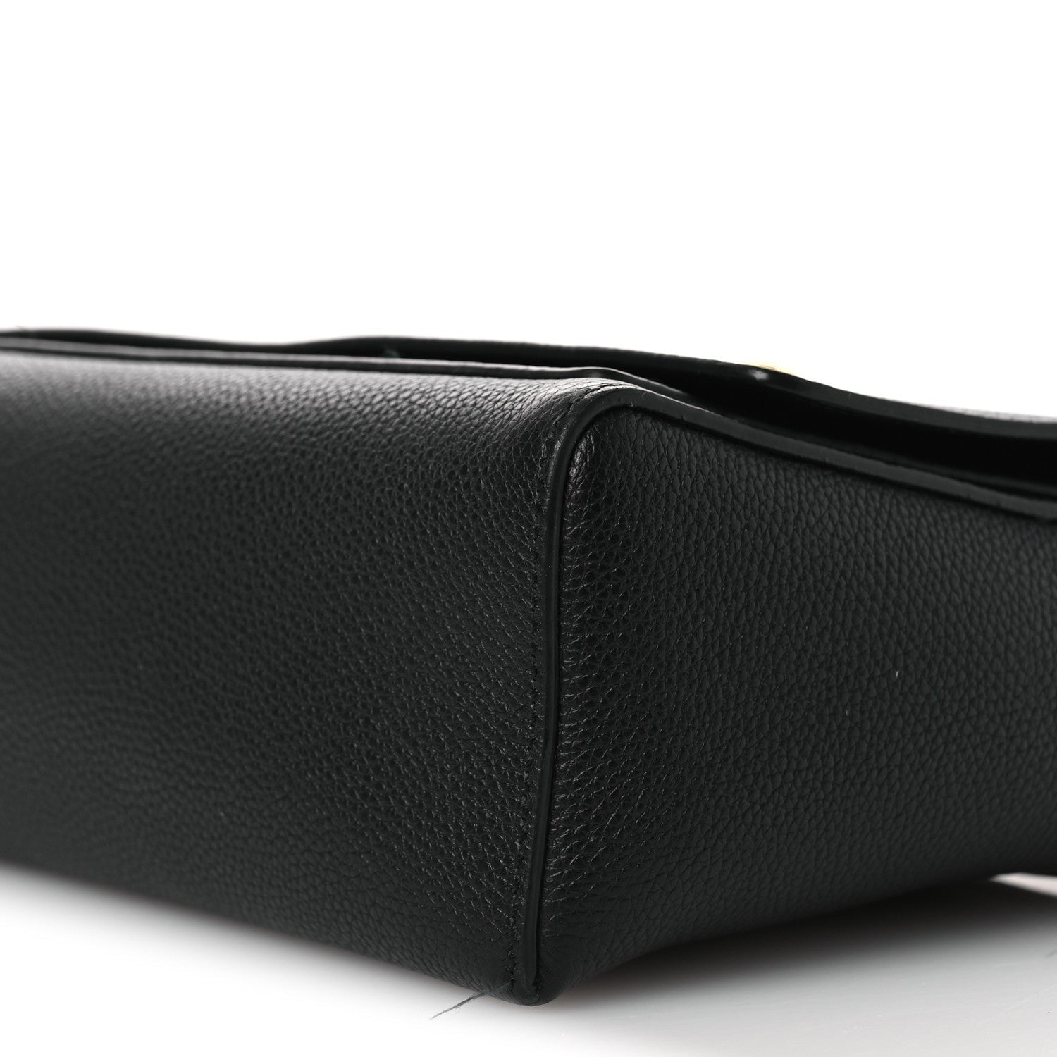 Grainy Calfskin Note Crossbody Bag Black