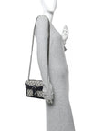 GG Supreme Monogram Textured Dollar Calfskin Small Rectangular Dionysus Shoulder Bag Beige Blue