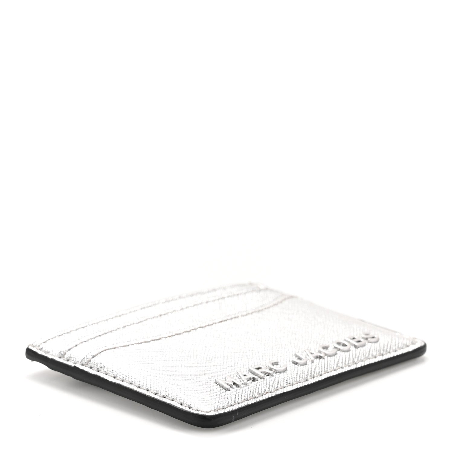 Metallic Saffiano Cardholder Silver