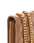 Calfskin Quilted Perfect Fit Wallet On Chain WOC Beige