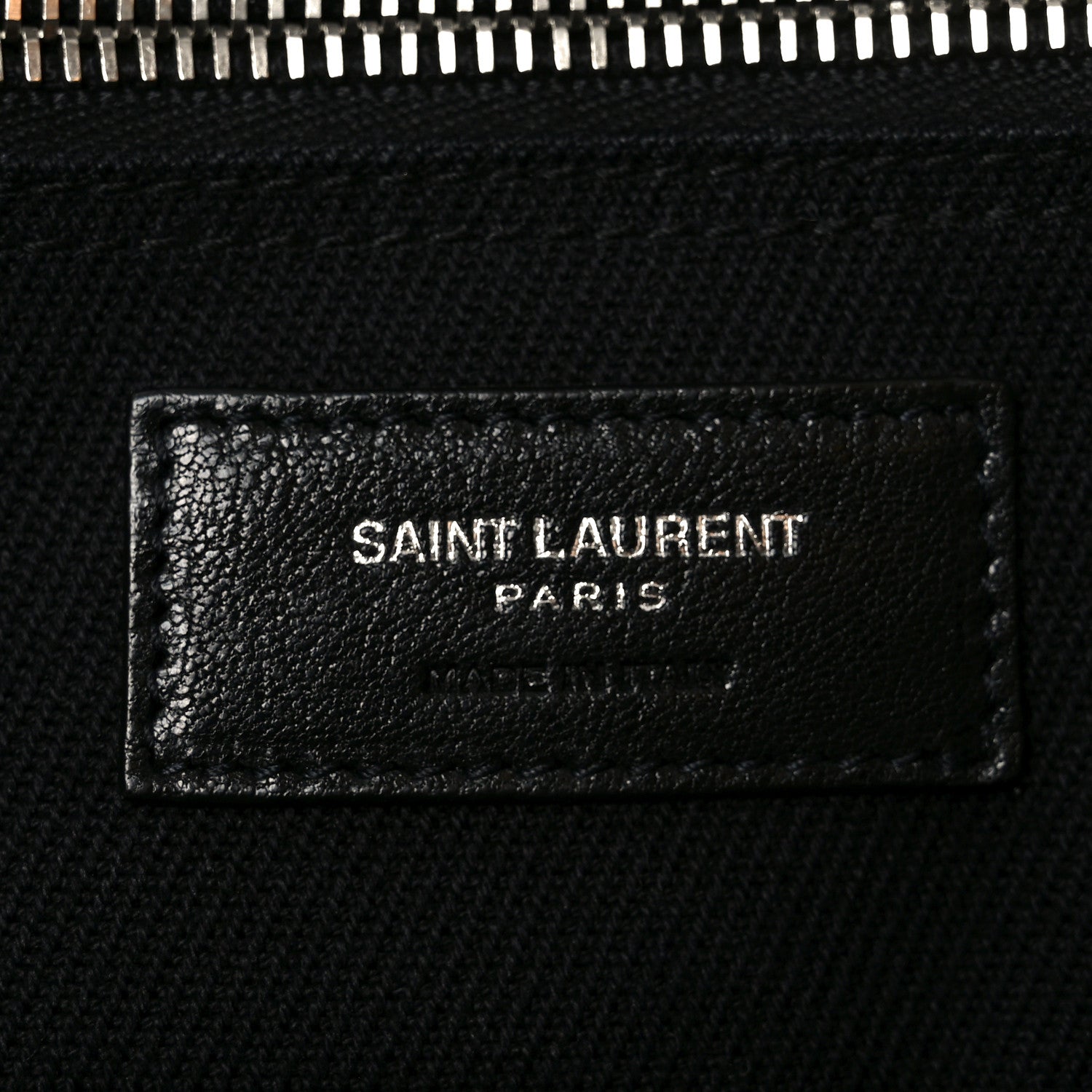 Linen Calfskin Rive Gauche North South Tote Black