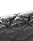 Caviar Quilted Wallet on Chain WOC Black
