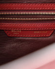 Canvas Crocodile Embossed Bi-Color Mini Luggage Beige Red