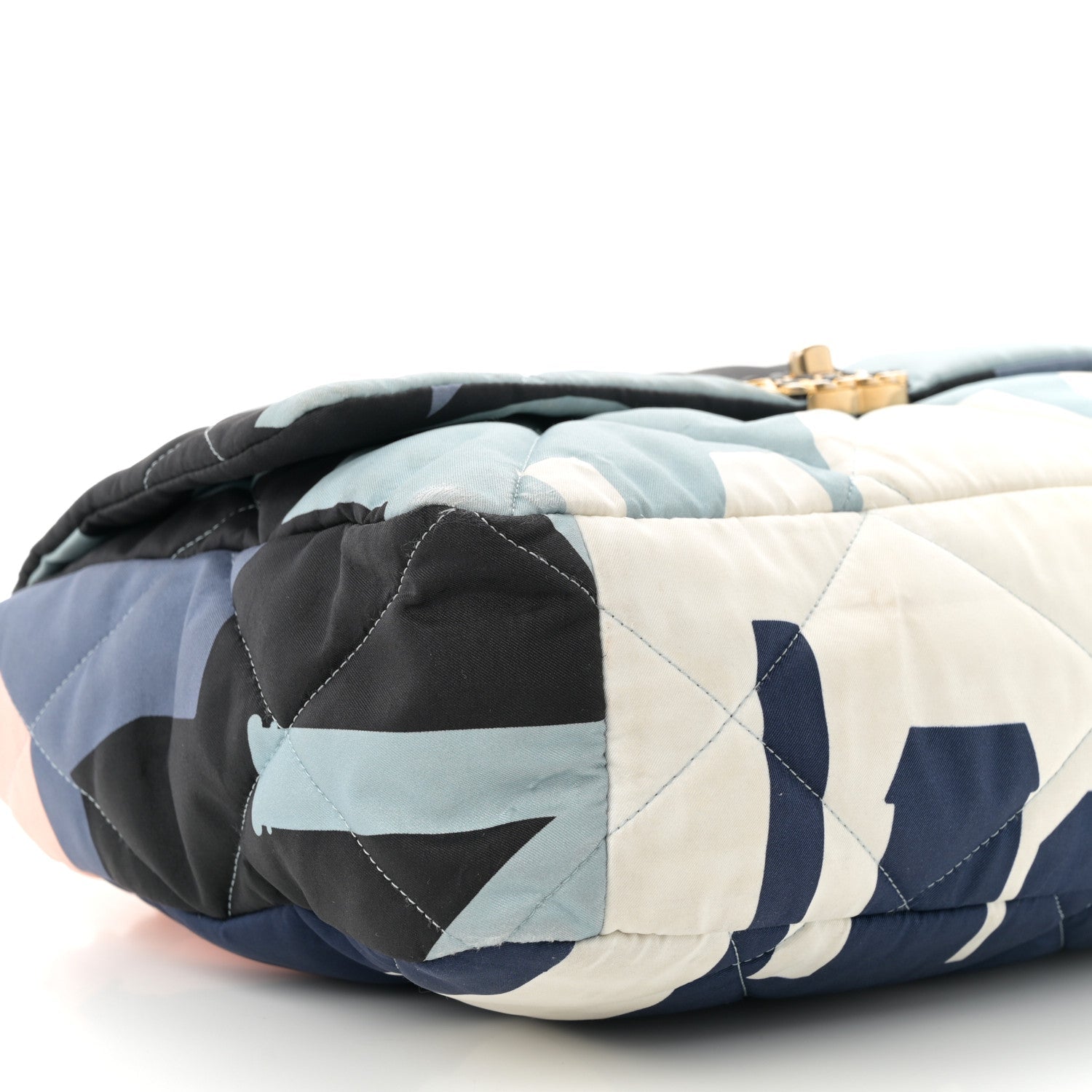 Silk Maxi Scarf CHNL 19 Flap Black Blue White