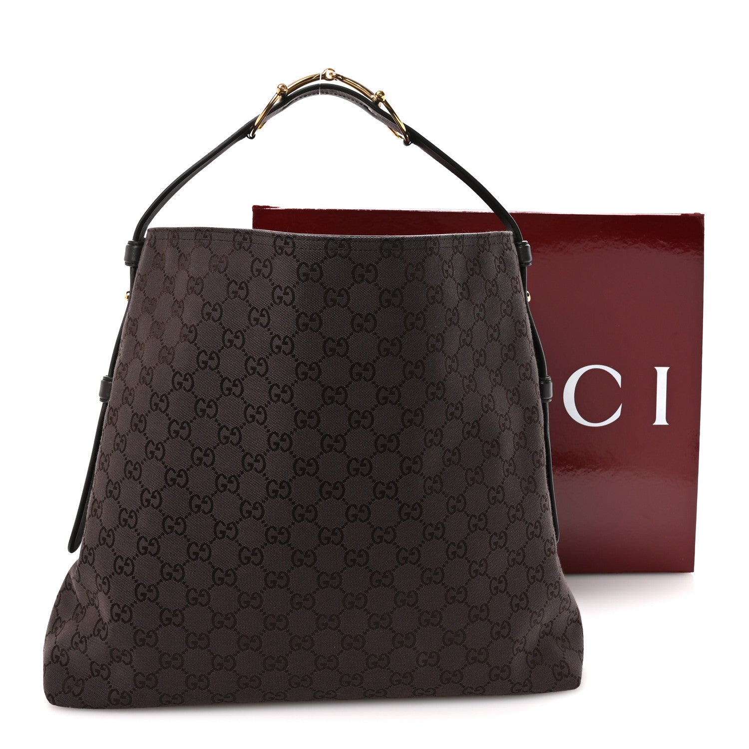 GG Supreme Monogram Large Beatrix Tote Dark Brown