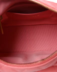 Shiny Lambskin Quilted Trendy Pockets Hobo Coral Pink