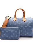 Calfskin Monogram Speedy P9 Bandouliere 30 Silk Blue