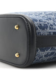 Denim Jacquard Oblique C'est D1OR Bucket Bag Blue
