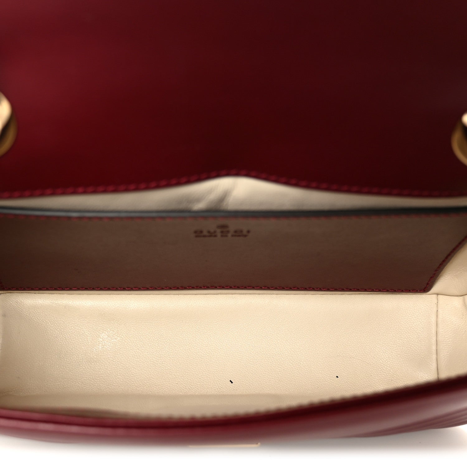 Calfskin Matelasse Mini GG Marmont Shoulder Bag Rosso Ancora