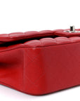 Caviar Quilted Medium Double Flap Red