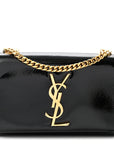 Patent Small Monogram Kate Satchel Black