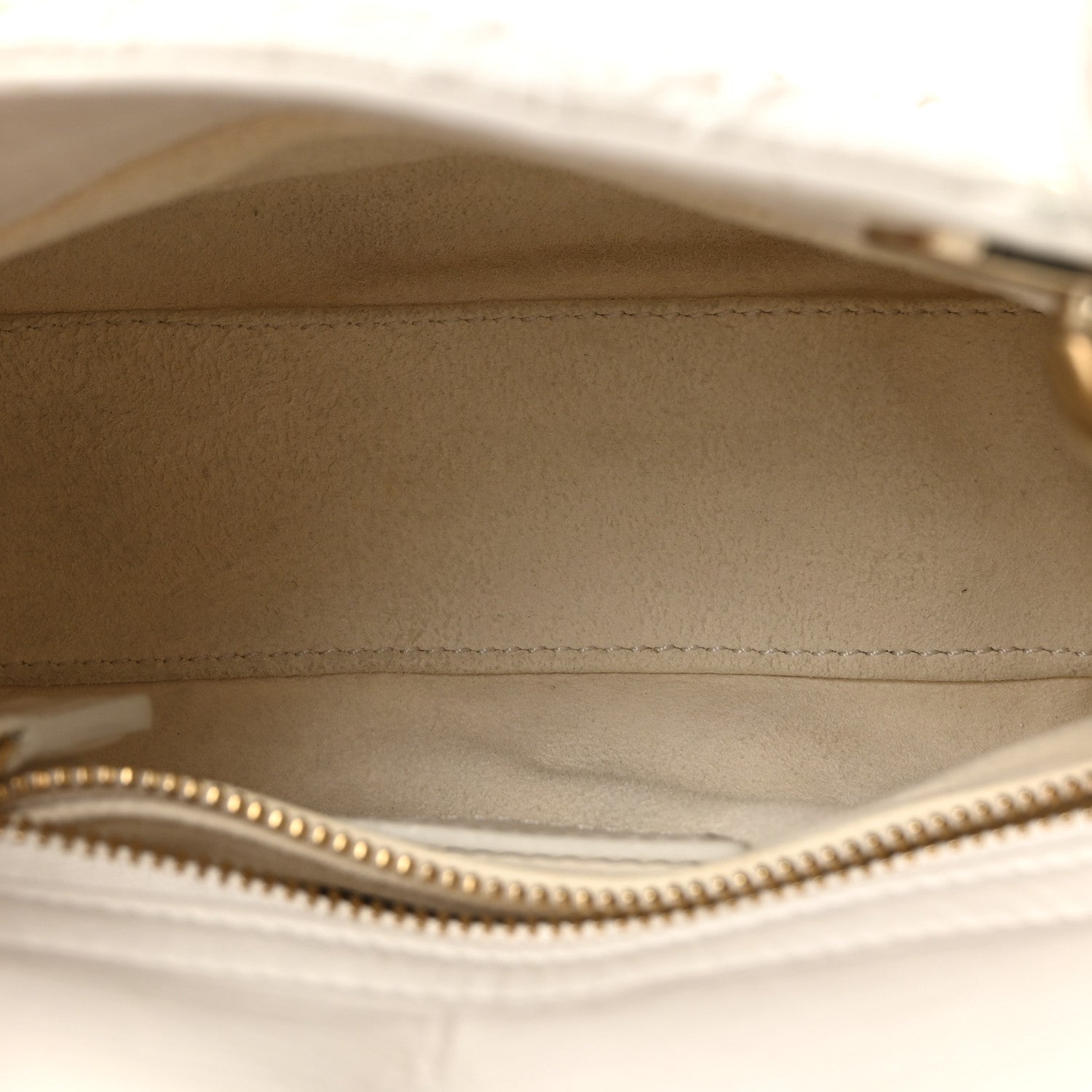 Lambskin Gathered Mini Lady D1OR White