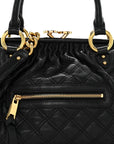 Calfskin Quilted Stam Black