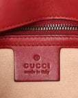 Calfskin Matelasse Small GG Marmont Shoulder Bag Hibiscus Red