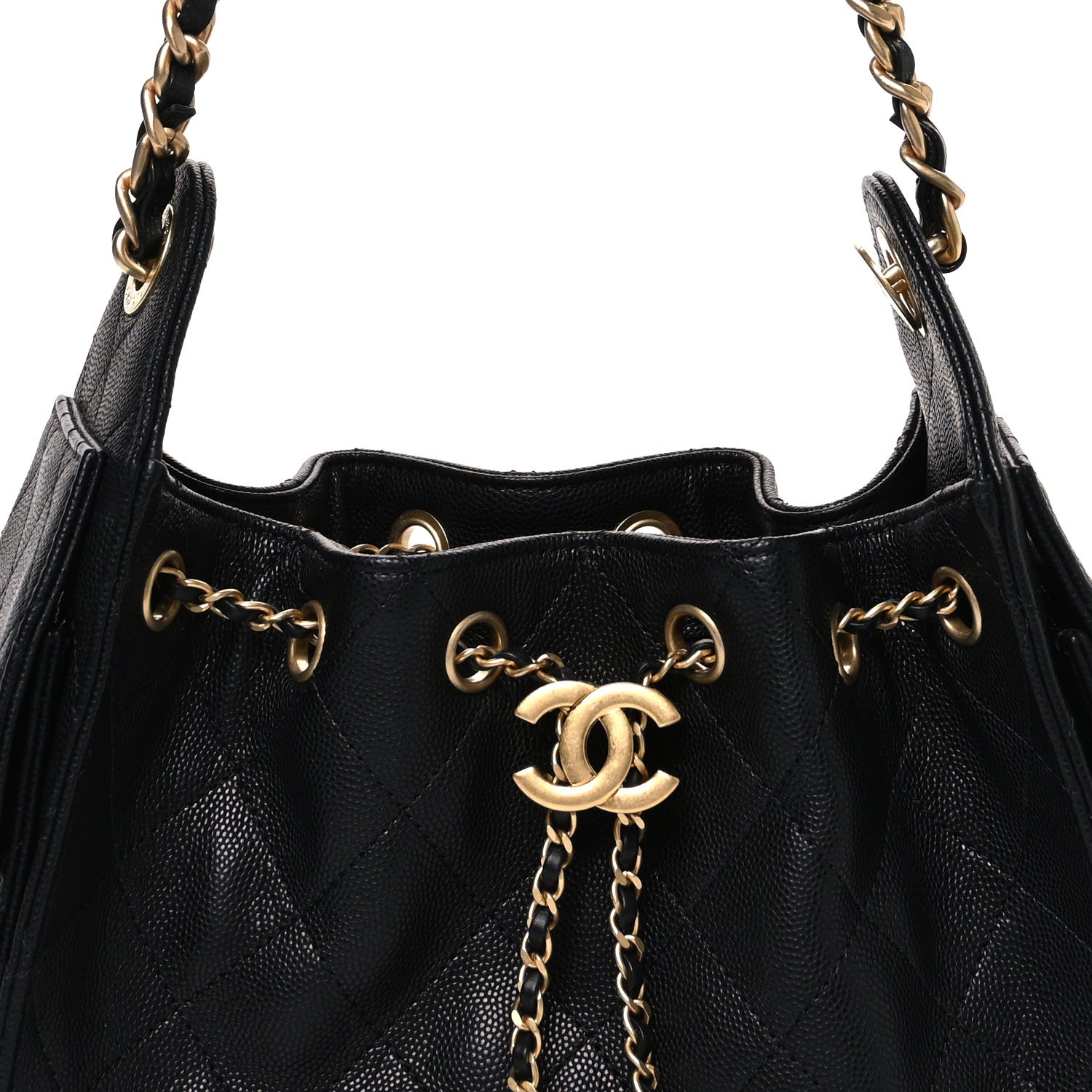 Caviar Quilted Mini CHNL 25 Handbag Black