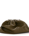 Smooth Butter Calf The Pouch Oversized Clutch Kaki Fondent
